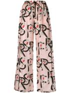 F.r.s For Restless Sleepers Logo Palazzo Trousers - Pink