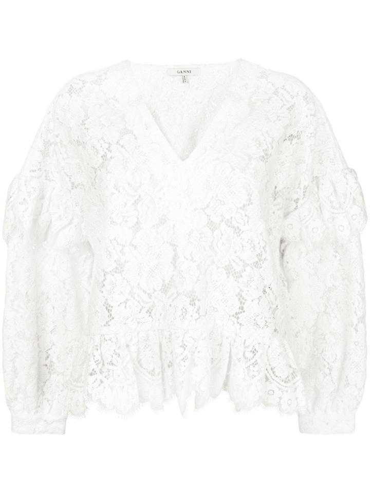 Ganni Jerome Lace Blouse - White
