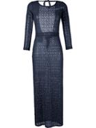 Brigitte Longsleeved Lace Beach Dress, Women's, Size: G, Blue, Cotton