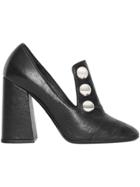 Burberry Stud Detail Leather Block-heel Pumps - Black
