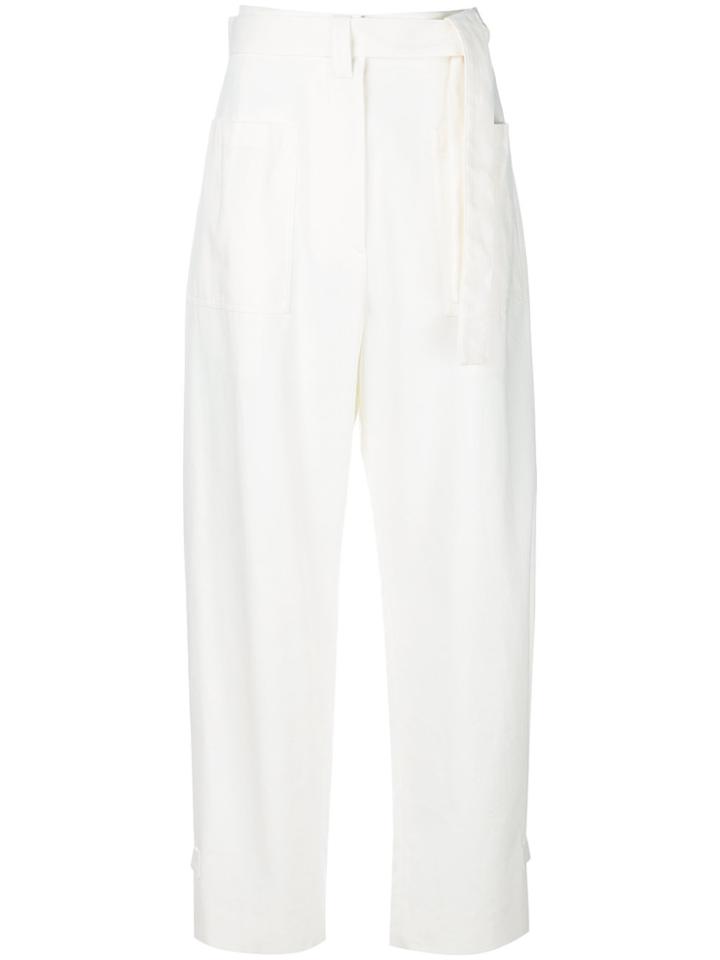 Jil Sander Wide Leg Trousers - White