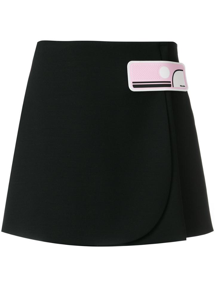 Prada Appliqué Short Skirt - Black