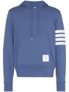 Thom Browne 4-bar Motif Print Hoodie - Blue