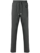 Dolce & Gabbana Logo Patch Slim Fit Sweatpants - Grey