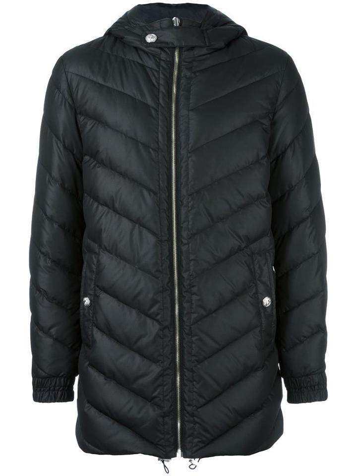 Versus Hooded Quilted Jacket, Men's, Size: 46, Black, Polyester/polyamide/cotton/feather Down