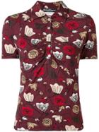 Salvatore Ferragamo Vintage 1970s Floral Polo Shirt - Red