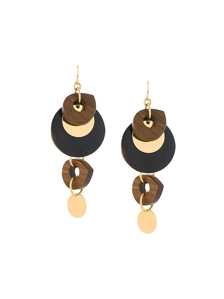 Marni Mixed Pendant Earrings, Women's, Brown