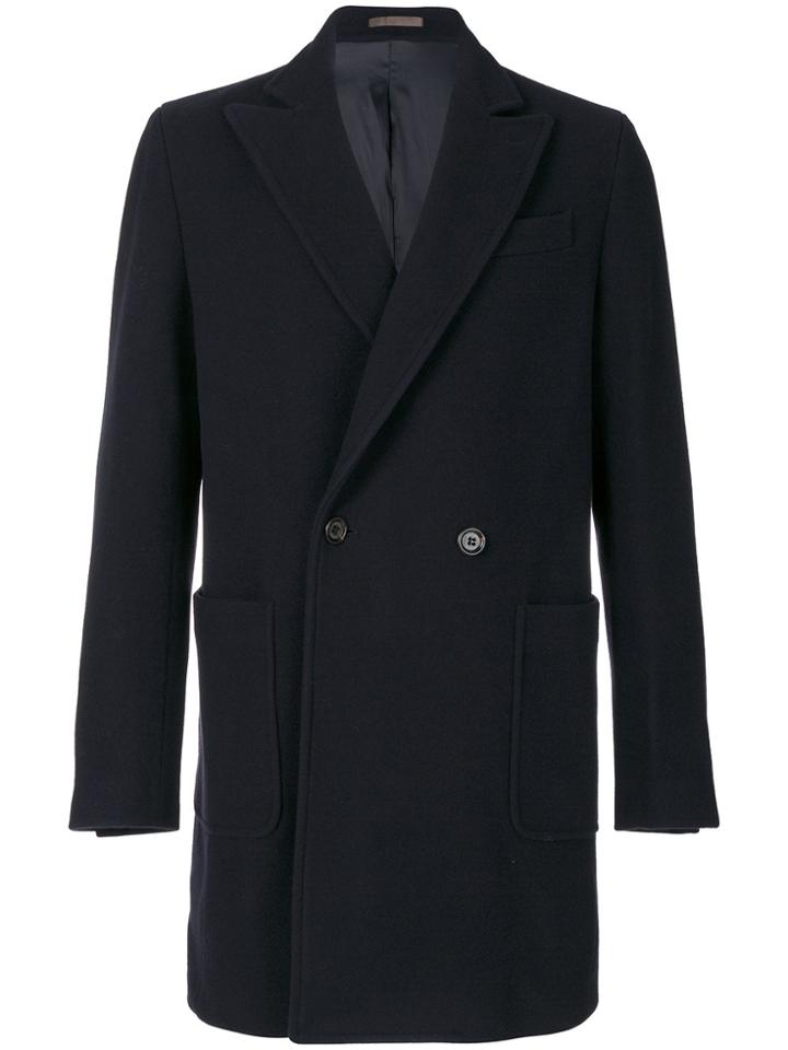 Eleventy Double-breasted Midi Coat - Blue