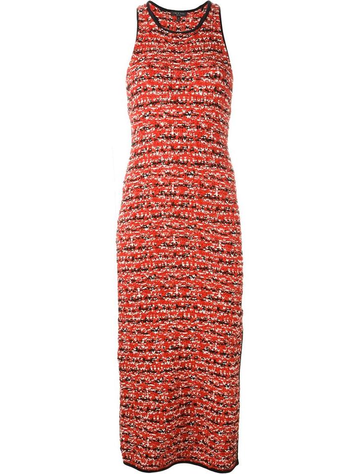 Rag & Bone Viola Dress With Splits, Women's, Size: Small, Red, Cotton/polyamide/wool