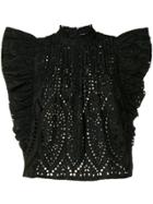 Ganni Perforated Blouse - Black