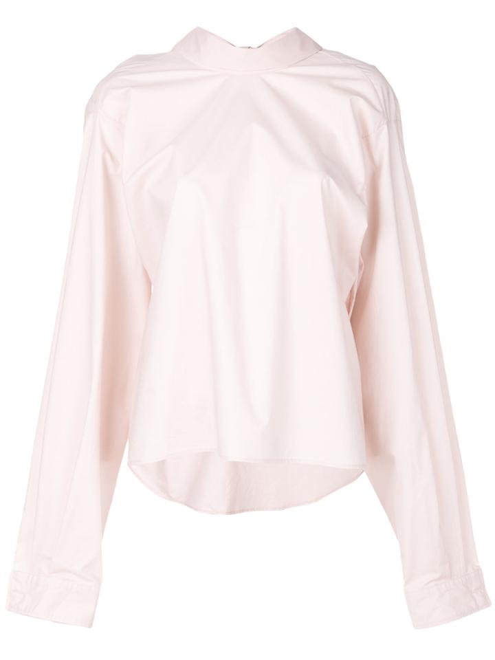 Mm6 Maison Margiela Back Bow Tie Blouse - Pink & Purple