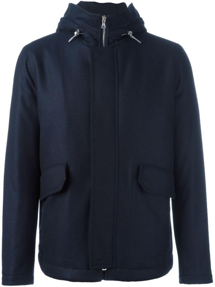 Eleventy Hooded Jacket, Men's, Size: Xxl, Blue, Polyester/viscose/cashmere/wool