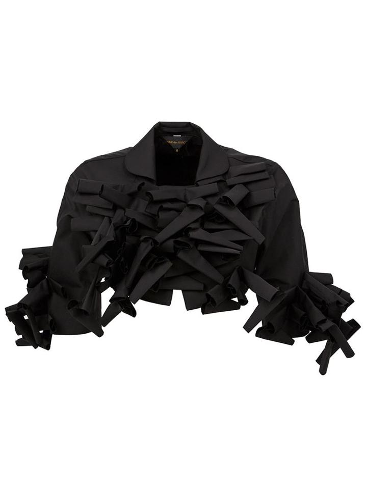 Comme Des Garçons Embellished Cropped Crepe Jacket