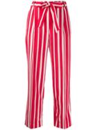 Chinti & Parker Striped Cropped Trousers - Red