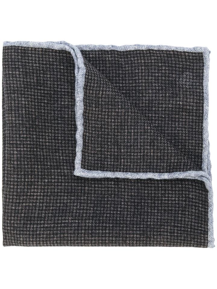 Eleventy - Checked Pocket Square - Men - Wool - One Size, Brown, Wool