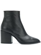 Mcq Alexander Mcqueen Pebbled Pointed Ankle Boots - Black