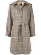 A.p.c. Ava Checked Trench Coat - Brown