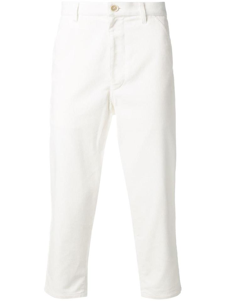 Comme Des Garçons Shirt Boys Corduroy Cropped Trousers - White