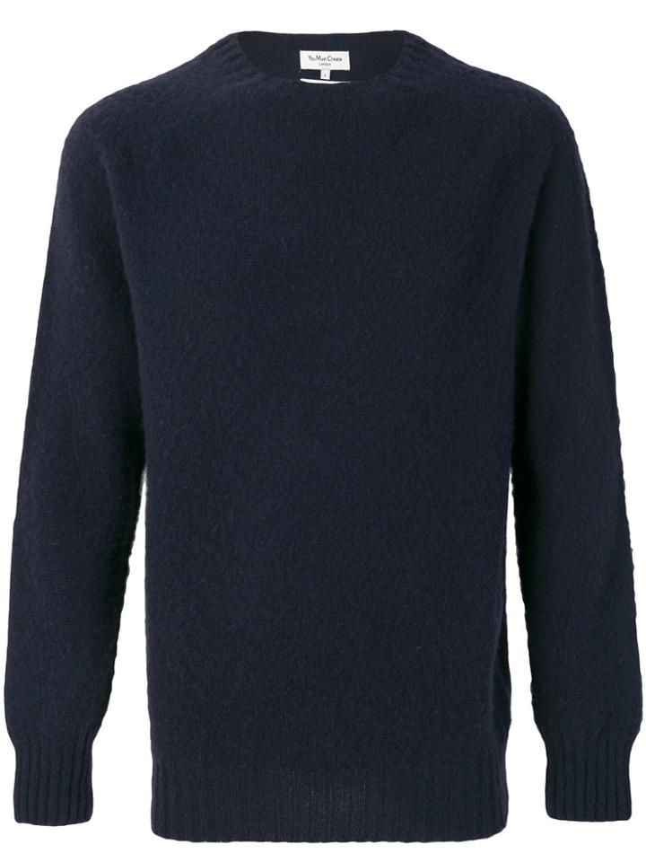 Ymc Brushed Crew Neck Jumper - Blue