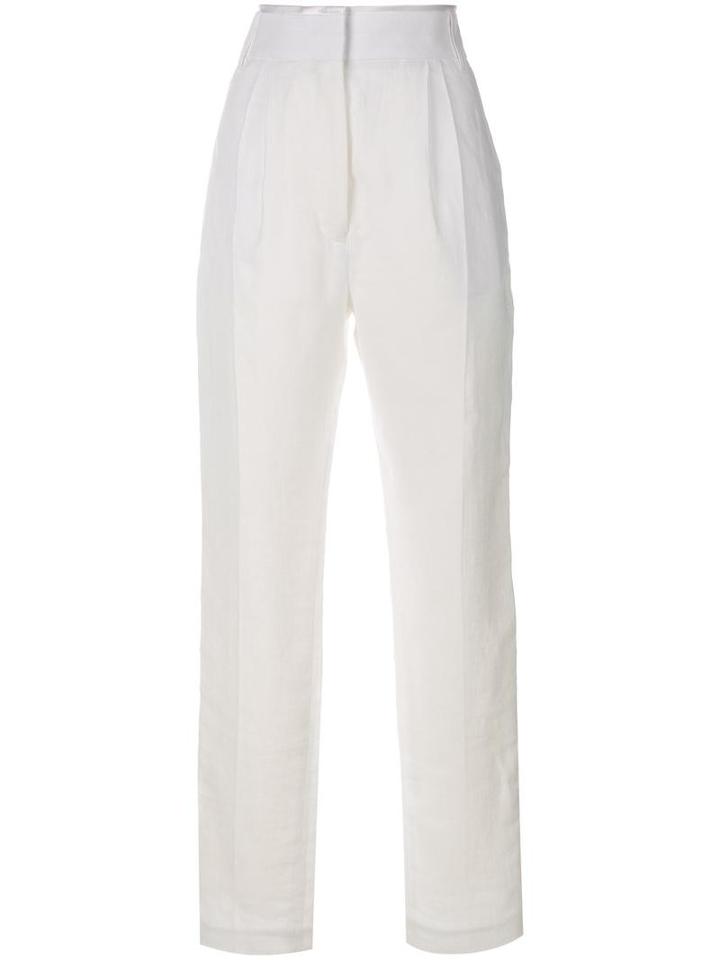 Haider Ackermann High-waisted Trousers, Women's, Size: 36, White, Linen/flax/cotton/rayon