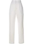 Haider Ackermann High-waisted Trousers, Women's, Size: 36, White, Linen/flax/cotton/rayon