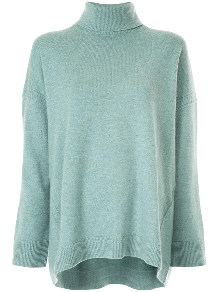 System Turtleneck Knitted Sweater - Blue