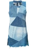 Prps - Patchwork Denim Dress - Women - Cotton - L, Blue, Cotton