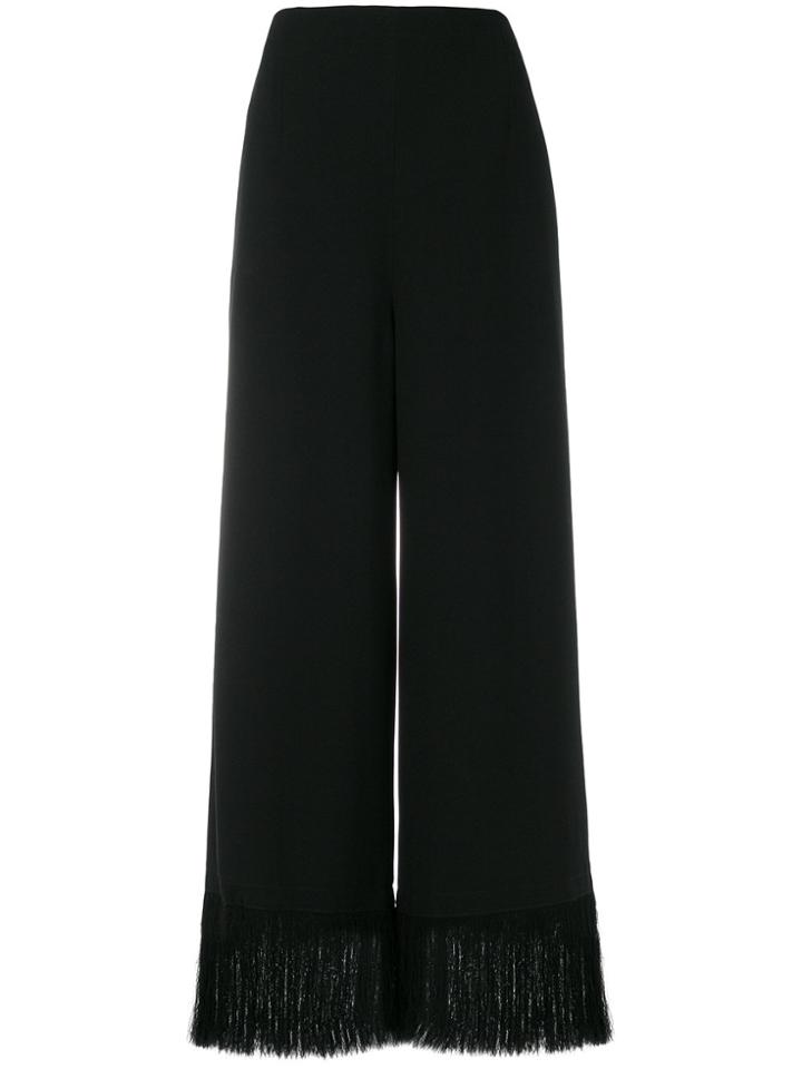 Nina Ricci Frayed-hem Palazzo Pants - Black