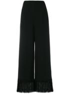Nina Ricci Frayed-hem Palazzo Pants - Black
