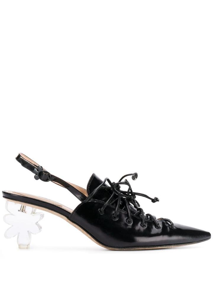 Simone Rocha Flower Heel Pumps - Black