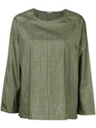 Apuntob Vichy Print Boxy Blouse - Green