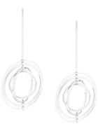 Jil Sander Three Circle Drop Earrings - Metallic