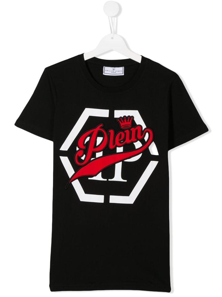 Philipp Plein Junior Logo Patch T-shirt - Black