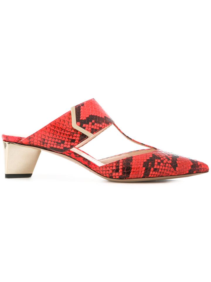 Nicholas Kirkwood Prism Mules - Red