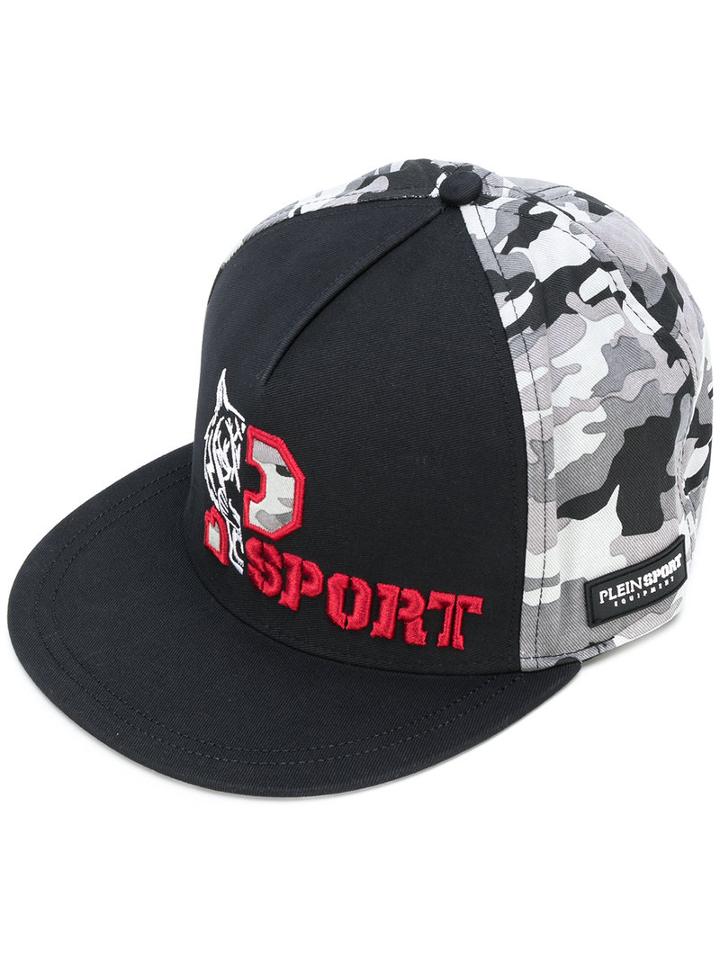 Plein Sport - Logo Embroidery Camouflage Cap - Men - Cotton - One Size, Black, Cotton