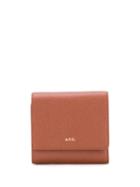 A.p.c. Textured Leather Purse - Brown