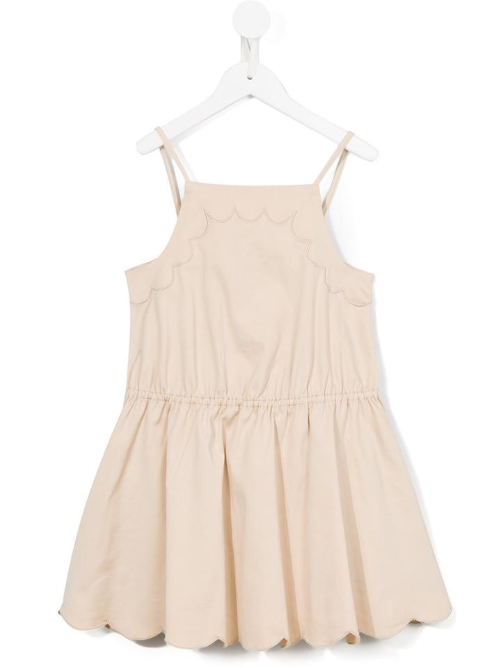 Stella Mccartney Kids Scallop Hem Dress, Girl's, Size: 8 Yrs, Nude/neutrals