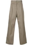 Raf Simons Wide Leg Pleated Trousers - Nude & Neutrals