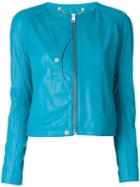 Diesel - Zip Up Jacket - Women - Lamb Skin - M, Blue, Lamb Skin