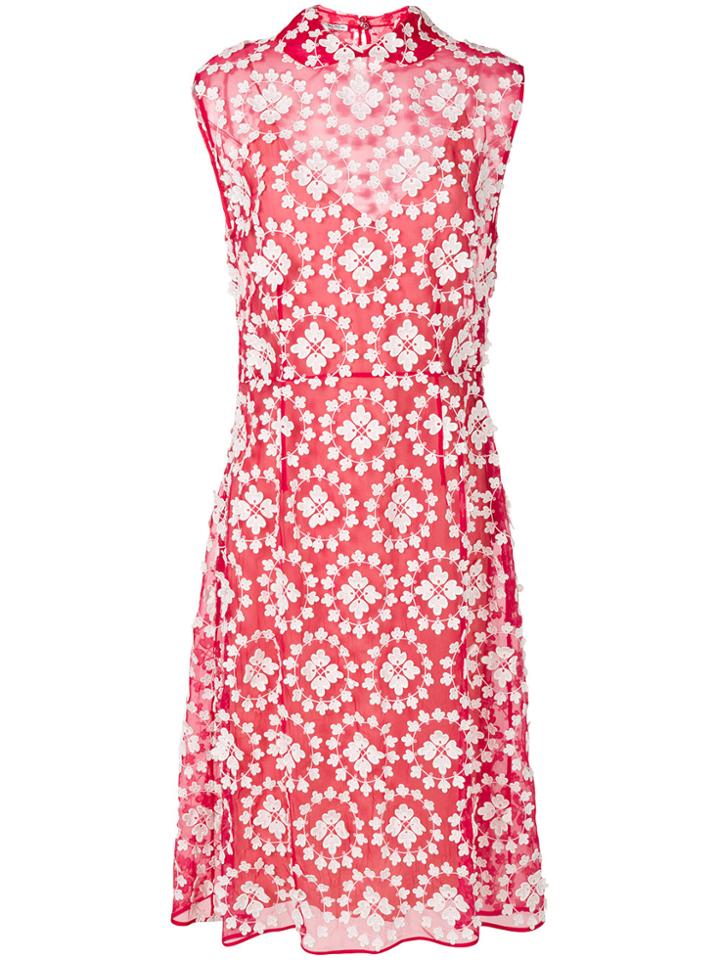 Miu Miu Lace Layer Dress - Red