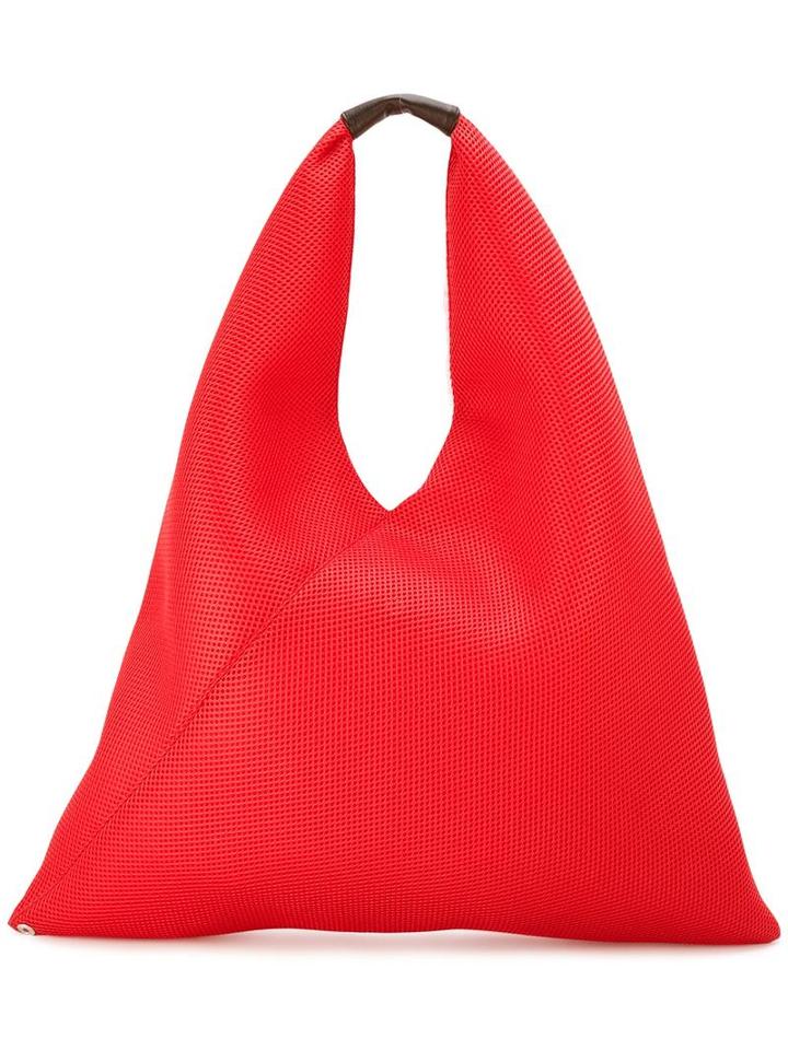 Mm6 Maison Margiela Shopper Tote, Women's, Red, Polyester/calf Leather