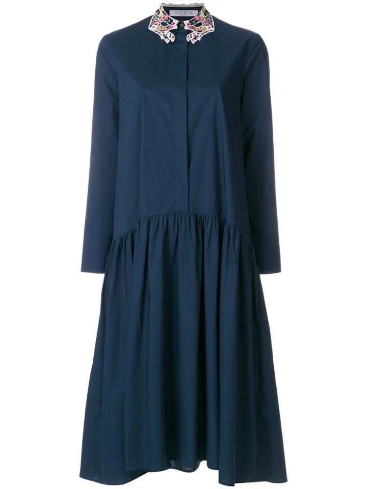 Vivetta Tania Boreale Poplin Dress - Blue