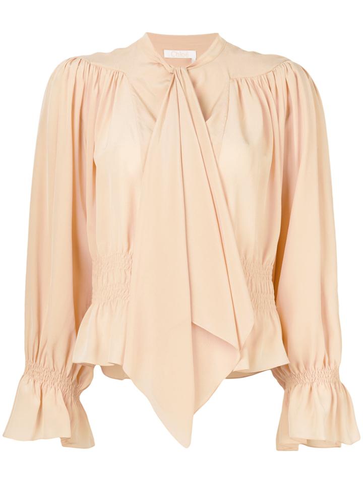 Chloé Draped Blouse - Pink & Purple