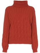Johanna Ortiz Turtleneck Wool-cashmere Cable-knit Sweater - Red