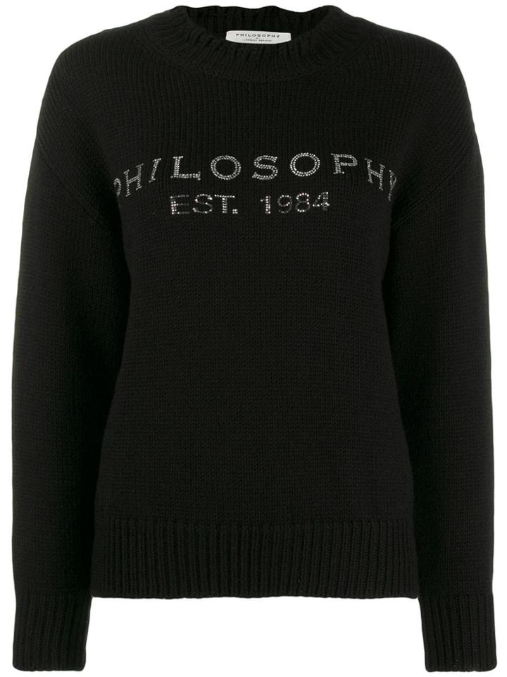 Philosophy Di Lorenzo Serafini Embellished Logo Sweater - Black