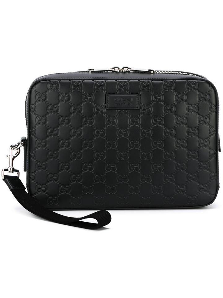 Gucci Gucci Signature Clutch, Men's, Black, Leather