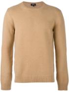 A.p.c. Crew Neck Pullover, Men's, Size: Xl, Nude/neutrals, Polyamide/wool