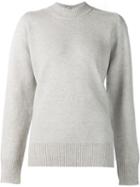 Victoria Beckham Asymmetric Buttoned Sweater, Women's, Size: 1, Grey, Wool