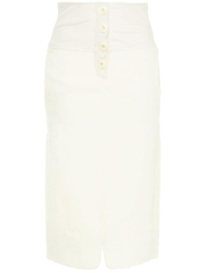 Lemaire High-waisted Wooly Skirt - White