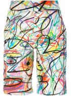 Jeremy Scott Scribbled Shorts, Women's, Size: 42, Cotton